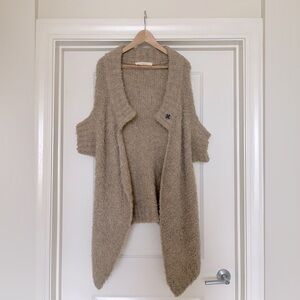 Zara Wool Blend Thick Cardigan Neutral Beige